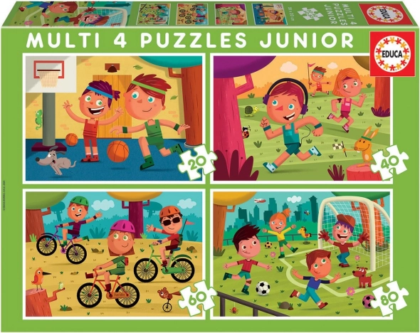 Educa puzzle per bambini Motiv sportivi 4v1