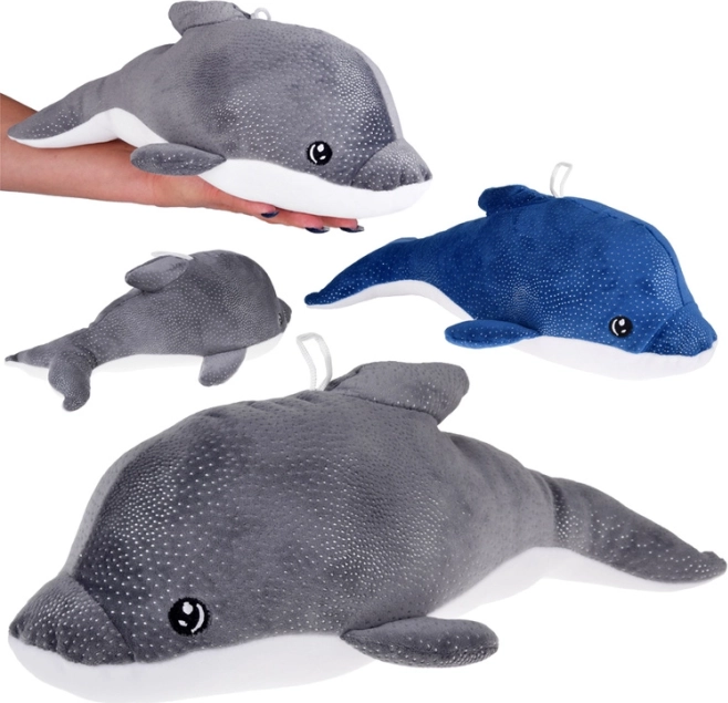 Delfino di peluche blu