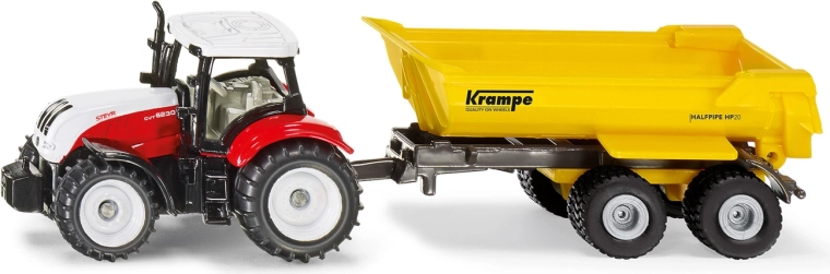 Trattore Siku Steyr con rimorchio ribaltabile Krampe