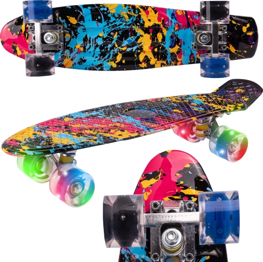 Fiszka skateboard con ruote luminose Paint 22"