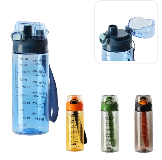 Borraccia da 500 ml con scala graduata e motivi