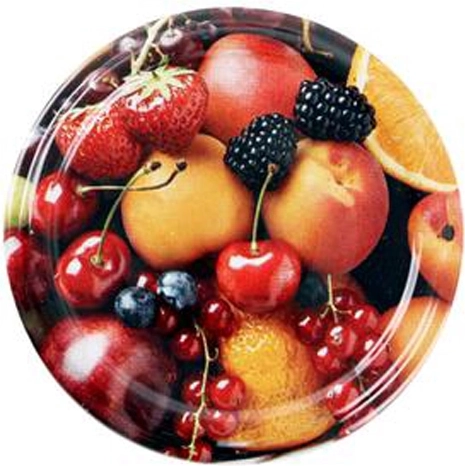 Coperchi Twist per barattoli da conserva con motivo frutta 66 mm, 10 pz