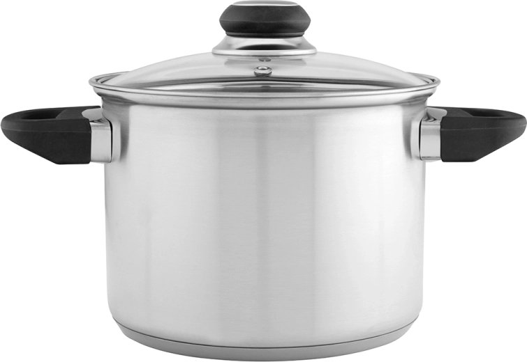Emilio pentola alta in acciaio inox 3,3 l con coperchio in vetro