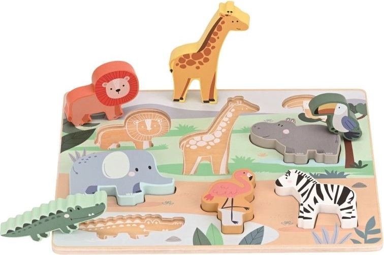 Puzzle 3D Safari in legno Lelin con animaletti