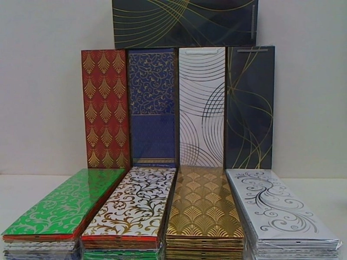 Borsa regalo decorativa per bottiglia Avantgarde con decorazioni dorate