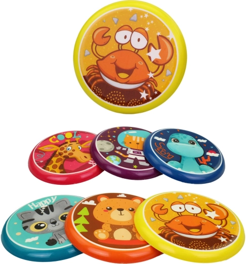 Frisbee in plastica per bambini con immagine di animaletto - 1 pezzo
