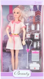 Bambola dottoressa con braccia snodate e accessori 29 cm