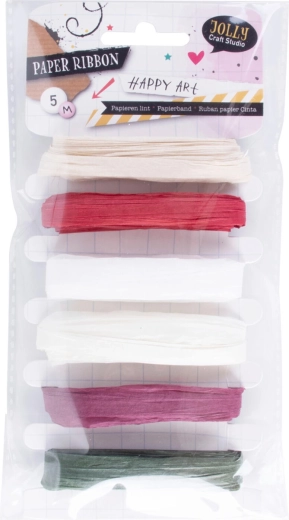 Nastro di carta per confezionare 5 m – mix di colori, set da 6 pz