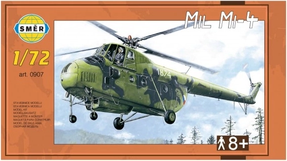 Modello di elicottero Mil Mi-4 in plastica in scatola