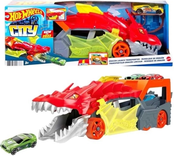 Hot Wheels City trasportatore con lanciadrago