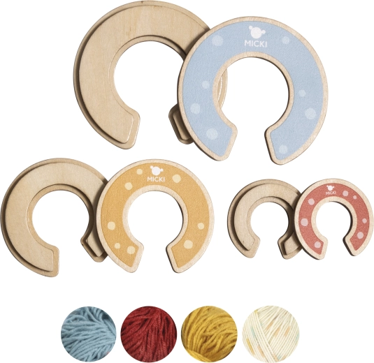 Micki set creativo per realizzare pompon con sagome in legno
