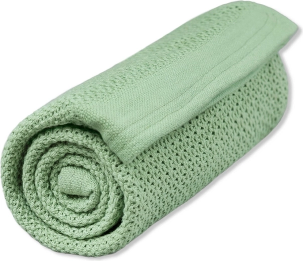 Vinter & Bloom coperta in cotone biologico Soft grid dew green