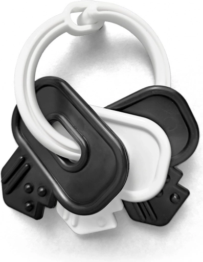 Sonagli a chiave in bianco e nero per neonati