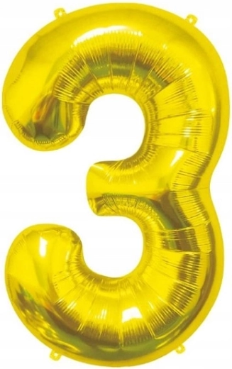 Palloncino in foil numero 3 oro 85 cm