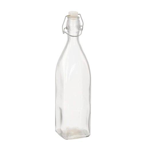 Bottiglia in vetro 950 ml con fondo quadrato e chiusura meccanica