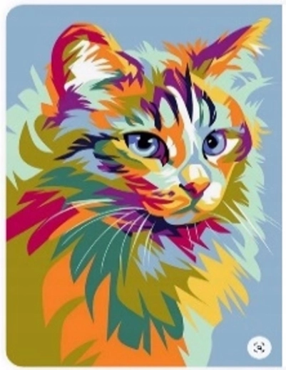 Pittura diamantata Gatto pastello 30 × 40 cm