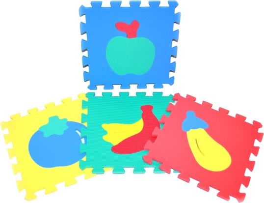 Puzzle in gommapiuma morbida FRUTTA 30 × 30 cm, 10 pz