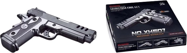 Pistola giocattolo per palline per bambini con effetto luminoso in scatola