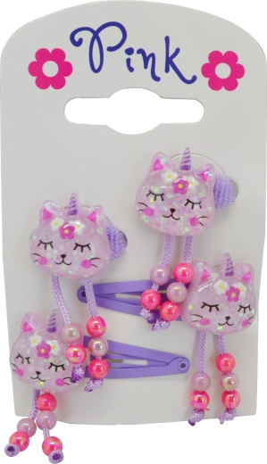 Accessori per capelli unicorno e gattina – set da 4 pezzi