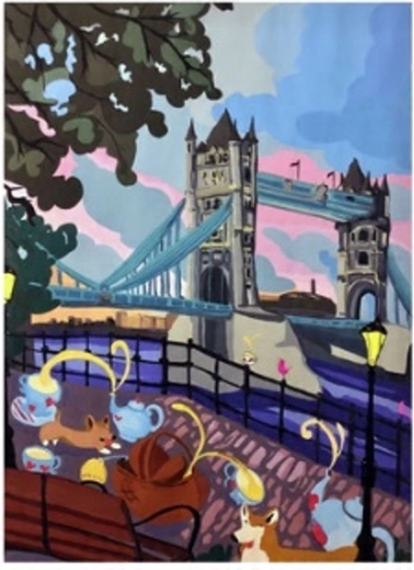 Norimpex Dipingi con i numeri Tower Bridge 40 × 50 cm