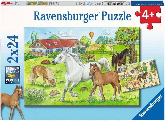 RAVENSBURGER Puzzle Nelle stalle 2x24 pezzi