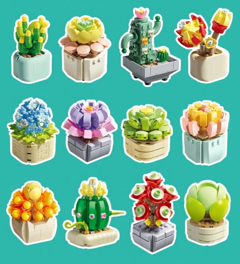 Set di costruzione di fiori in vaso, 1051 pezzi
