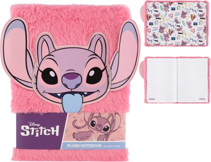 Quaderno ad anelli con copertina in peluche Lilo e Stitch Angel