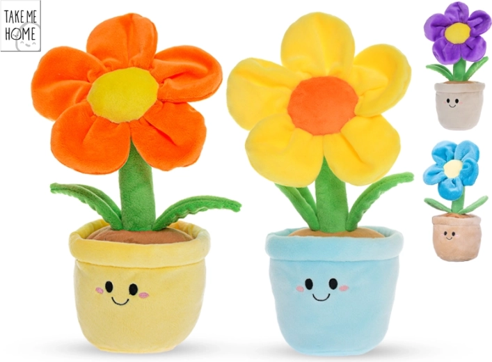 Fiore di peluche in vaso Take Me Home 30 cm