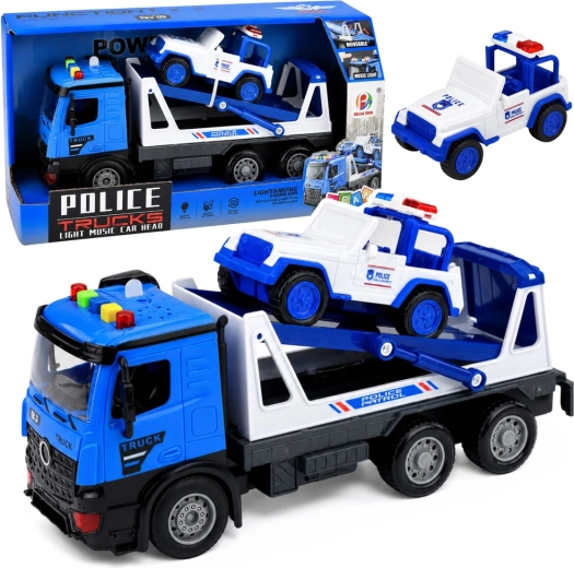 Carro attrezzi della polizia con auto della polizia – luci e suoni