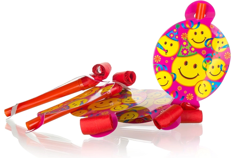 Fischietti party con sorrisi e palloncini, 6 pz