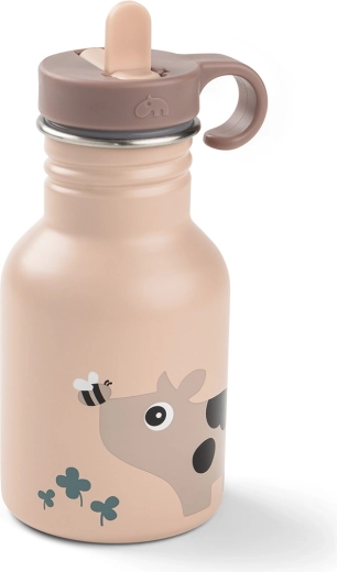 Borraccia per bambini in acciaio inox Done by Deer Tiny farm rosa 350 ml
