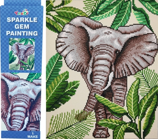 Pittura diamantata Elefante 34 × 43 cm