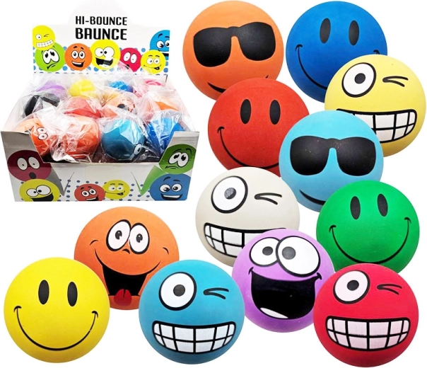 Pallina rimbalzante smile 6 cm