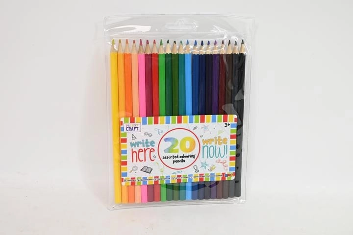 Set di 20 matite colorate in legno con astuccio