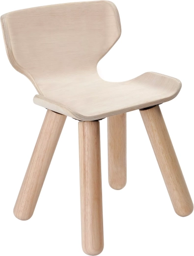 Sedia per bambini PlanToys in legno di gomma