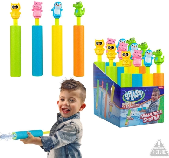 Pistola ad acqua in schiuma con animaletto 25 cm