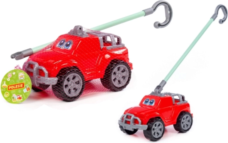 Cavalcabile per bambini Deni con maniglione di guida rosso