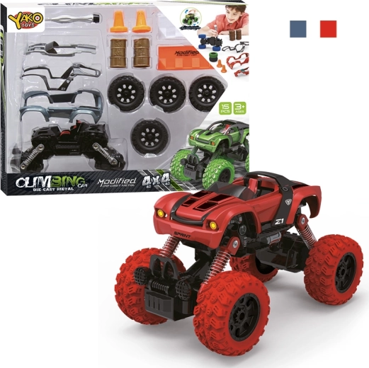 Kit di costruzione fuoristrada 4WD 1:32 con motore a retrocarica, 15 pezzi