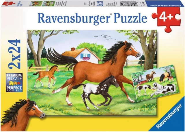 RAVENSBURGER puzzle mondo dei cavalli 2×24 pezzi