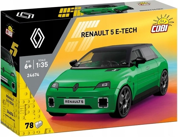 Cobi Renault 5 E‑Tech Electric modello verde in mattoncini