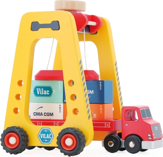 Vilac gru a container in legno magnetica con camion