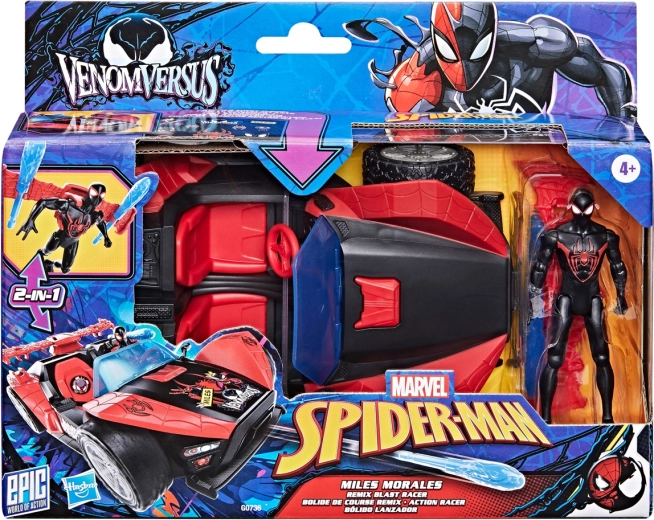 Hasbro Spider‑Man Miles Morales con veicolo Remix Racer