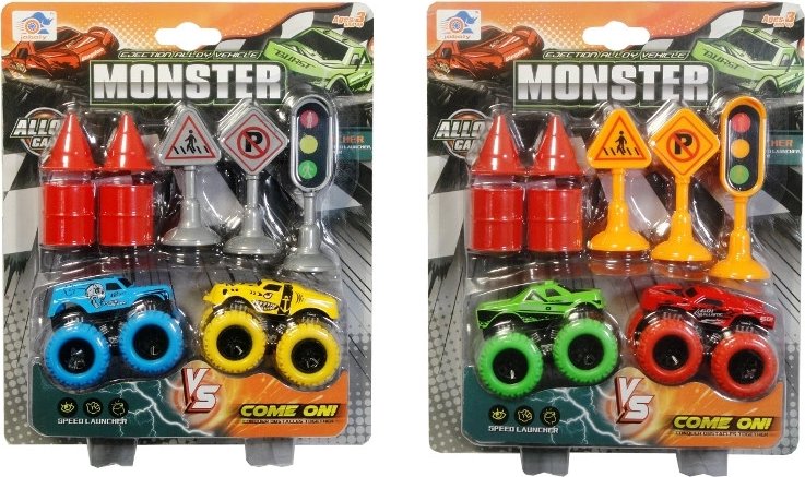 Auto con accessori – fuoristrada e segnaletica stradale