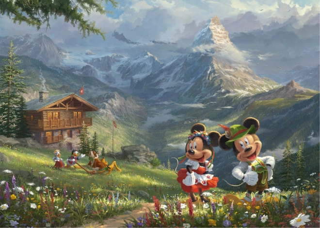 Puzzle Mickey e Minnie nelle Alpi 1000 pezzi