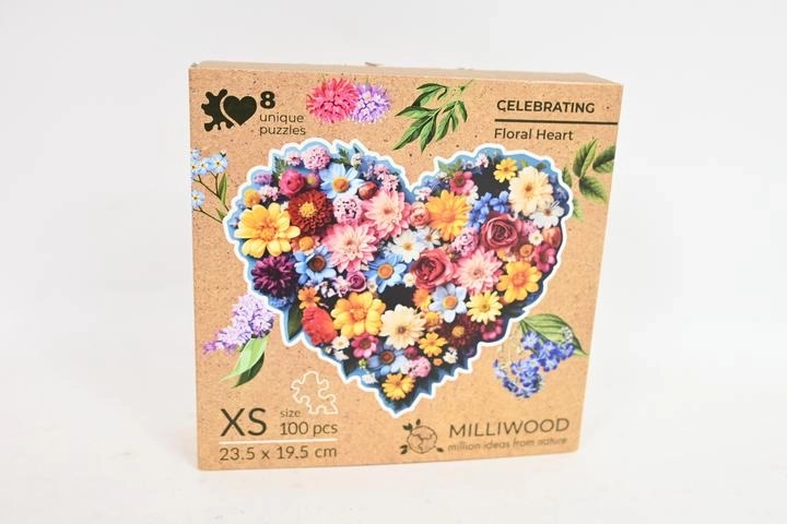 Puzzle in legno Milliwood cuore floreale Celebrating
