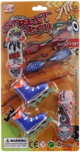 Set di skateboard e pattini da dito per bambini