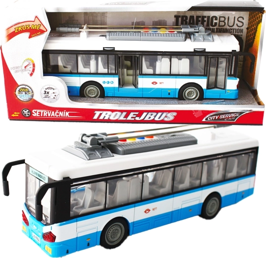 Filobus urbano a retrocarica con luci e suoni – blu