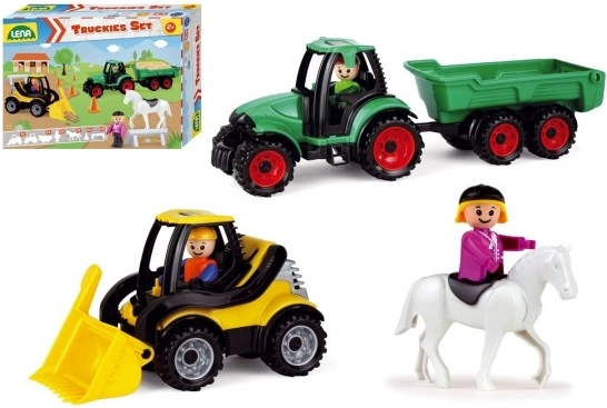 Lena Baby Truckies Farm – set di veicoli da lavoro con personaggi e accessori