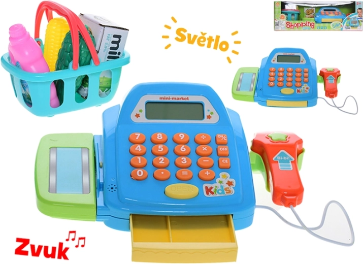 Cassa registratrice interattiva per bambini con luce e suono, 26 × 14,5 cm