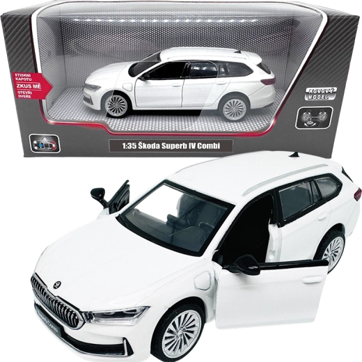 Modello in metallo Škoda Superb IV Combi 1:35 bianco